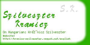 szilveszter kranicz business card